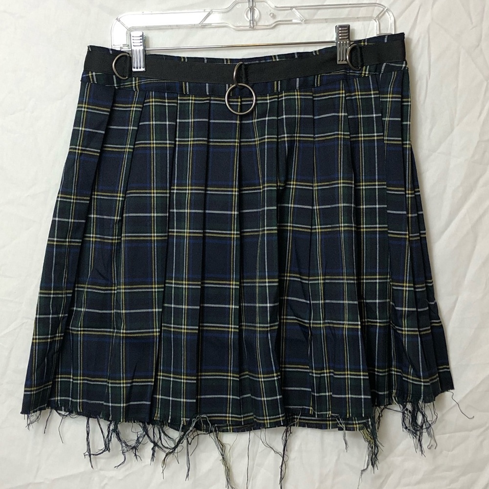 bad girl ripped plaid skirt